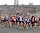 Start of the Wallsend Harriers Terry O'Gara Memorial 5k Road Race.